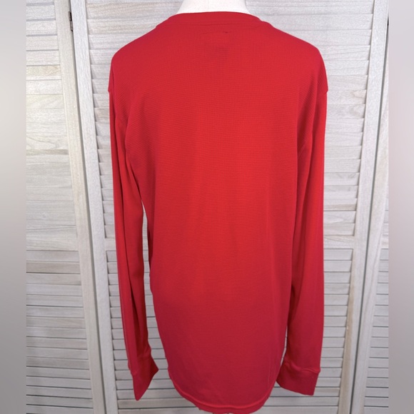 POLO RALPH LAUREN Men's Waffle Knit Crewneck Long Sleeve Tee Red/White-Large - Picture 3 of 4